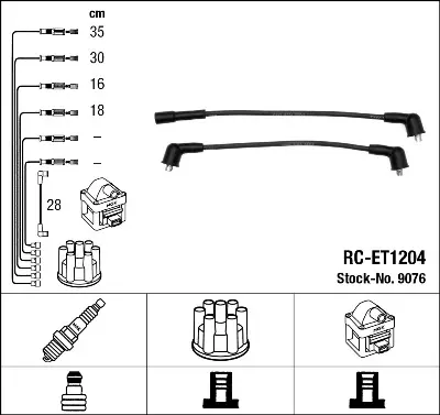 NGK 9076 Rc-Et1204 Ateşleme Kablosu ZE9818140