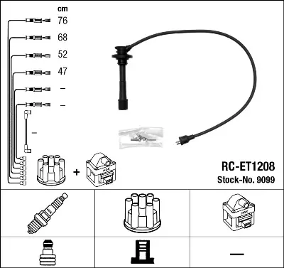 NGK 9099 Rc-Et1208 Ateşleme Kablosu 9091921417