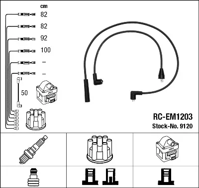 NGK 9120 Rc-Em1203 Ateşleme Kablosu MD977423