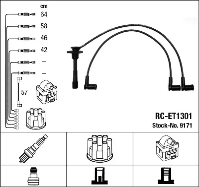 NGK 9171 Rc-Et1301 Ateşleme Kablosu 9099899002