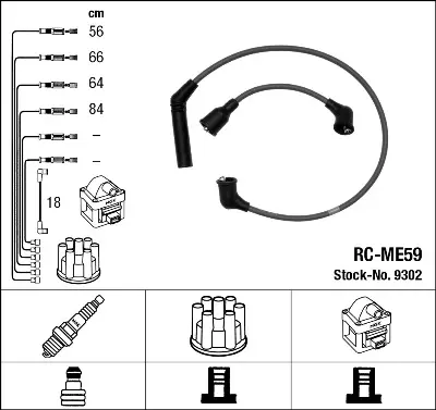 NGK 9302 Rc-Me59 Ateşleme Kablosu MD997424