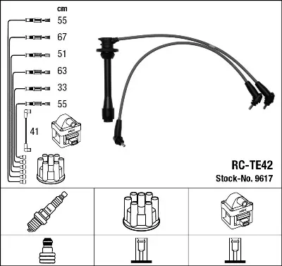 NGK 9617 Rc-Te42 Ateşleme Kablosu 9091921608