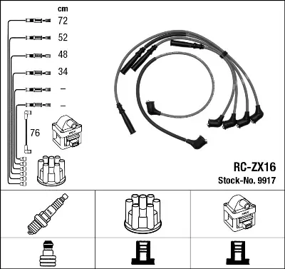 NGK 9917 Rc-Zx16 Ateşleme Kablosu ZX1618140