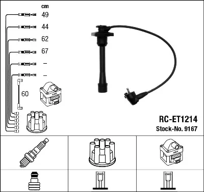 DODUCO 7892 Bujı Kablosu Toyota Corolla 1.6 (Ae101) Carına Celıca (At190) 93-98 9091915211 9091915210 9091915209 9091915208 9099899001 9091922400 9091922373 9091922327 9091922325 9091921587