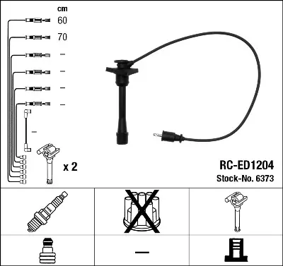 HELLUX HBK3398 Bujı Kablosu Daıhatsu Terıos 1,3  (97>00) 9004858273 9004858274 9004858273000 9004858274000 9004854278000