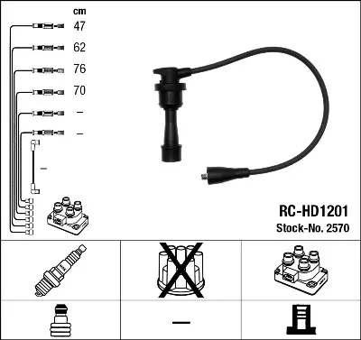 UNUVAR 4408 Bujı Kablosu Mazda 323 Iıı C,F,S KK13718150A KK37018140 ZE0818140 ZE1118140 ZE2318140 ZE9818140 ZX1918140 2750133A00 MB193980 MD030838