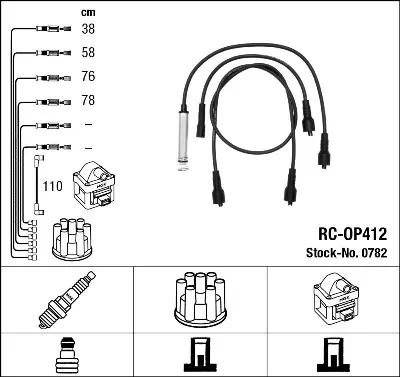 WORG OP-15 Buji Kablosu Astra F Vectra A 92>95 Vectra B Corsa B Kadett E 1282067 1282438 1282440 1282587 1612499 1612500 1612537 1612536 1612551 90442062