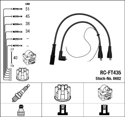 WORG F-3057 Buji Kablosu Uno 70 Sx 7613942 7609395 7552294 7580738 7691421 7604977 7604907 7605119 7605191 7626751