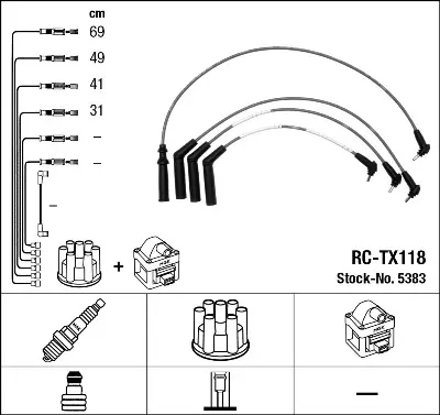 UNUVAR 4211 Buji Kablosu 4211 Corolla 1.3 12v (Ee100) (92-97) Duduco 7890 9091922329