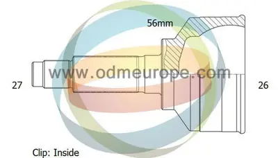 ODM-MULTIPARTS FD 1 1040 Aks Kafası Dış Focus I 2.0 16v Rs 2002-2005 Mt A:27 C:56 B:26 H:91,2 L:64,2 