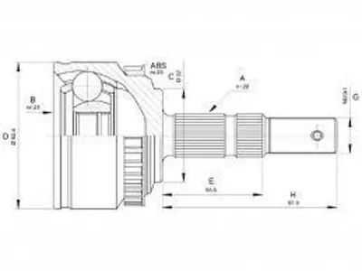 ODM-MULTIPARTS OP 1 1041A Aks Kafası Dış Combo 1.3 16v Cdti 2005-2012 M/At A:22 C:52 B:23 H:97,8 L:60,8 