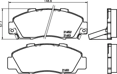 MGA 55308 Disk Fren Balatası Ön Accord Iv 1991-1993-Accord V 1993-1998-Accord Vı 1998-2003-Cıvıc Vı 1997-2001- 45022SR7A00 45022SS0A00 45022SS0A02 45022SS0G00 45022SS0G01 45022SS0G02 45022SS0G03 45022ST7R00 45022ST7R01 45022ST7R02