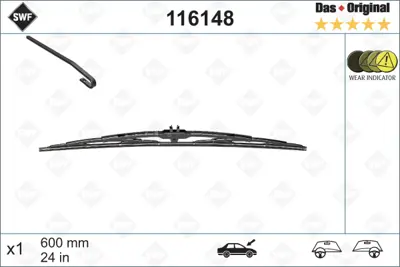 GRAT C600T Silecek Eski Tip Telli Uzun Ömürlü 600mm-24 61618217706 8209145 8209645 18200545 18200645 9038200045 A0008209145 A0008209645 A0018200545 A0018200645