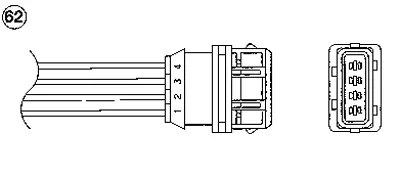 NGK 1948  Oksıjen Sensoru Volvo S40 I 2.0 T 97>00 V40  2.0 T 97>00 Ota4f E5c2 GM 30617337