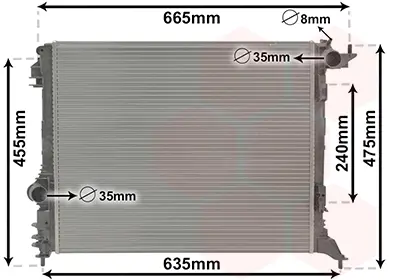 KALE 0520251AB Motor Radyatoru Renault Megane Iv 15> Scenıc Iv 15> 1.2 Tce 1.3 Tce 1.5 Dcı 1.6 Sce (540x448x18) 214109798R 214108175R