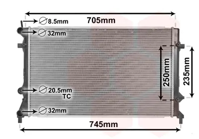 ORIS BVW023022 Motor Radyatoru Jetta Fsı 05-> ( 650x388x22 ) 5C0121251D 5C0121251E 5C0121251F 65296 DRM32043