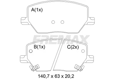 FREMAX FBP2514 Dısk Balata Fıat 500x Jeep Renegade Ön Gdb3629 7090997 77367936