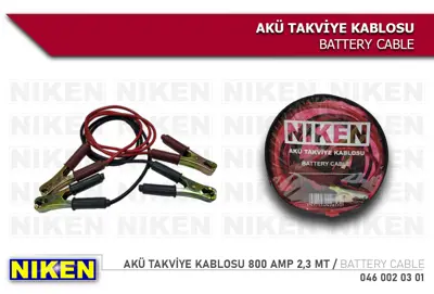 NIKEN 046 002 03 01 Aku Takvıye Kablosu 800 Amp 2,3 Mt