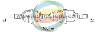 ODM-MULTIPARTS CT 8 8052 Aks Sol 206 1.4 8v Hdi 2008- Mt A:21 C:603,5 B:22 GVA4443010