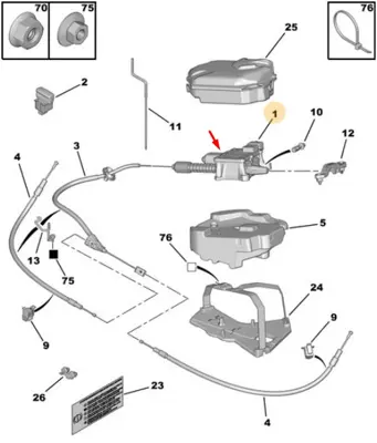 PSA 4702.17 Handbrake Mech 4702.17