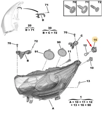 PSA 6215.89 Far Ampul Soket C4 Iı 6215.89