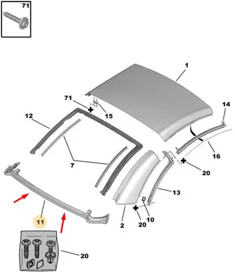 PSA 8346.49 Arka Cam Alt Lastik 8346.49