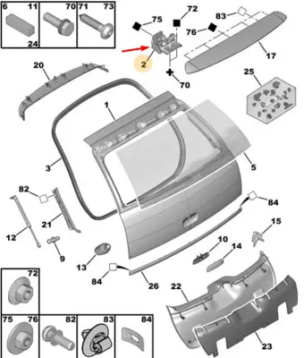 PSA 8715.91 Bagaj Kapak Menteşe C4 8715.91