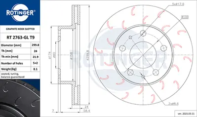 PSA 4249.E3 Ön Fren Diski  4246K3 4249G5 71739637 E169154