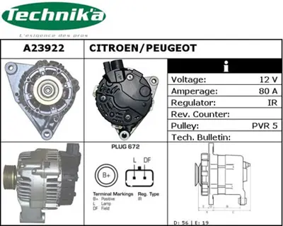 PSA 5705.6M Alternatör  96382762