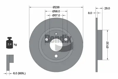 PSA 4249.C5 Ön Fren Diski  95661810 95661848