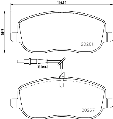 PSA 4252.31 4 Brake Pads/F  425457 9949552