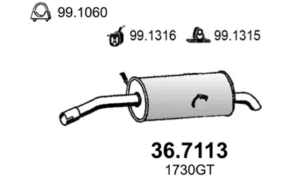 PSA 1730.GT Arka Susturucu  1730GT