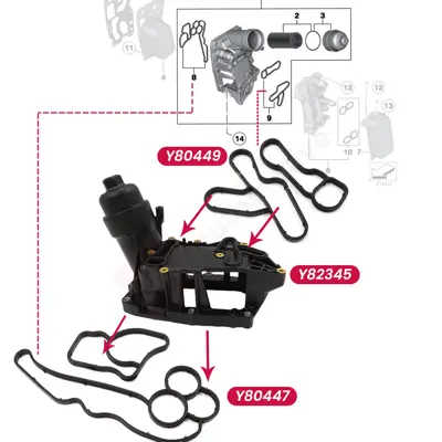 YTT Y80447 Yag Fıltre Kutuk Contası Bmw N47 N N57 N E60 E87 E90 E70 E71 F10 F01  11428511980 11428580682 11428507621 11428510855 11428516396 8507621 8510855 8511980 8516396 8580682