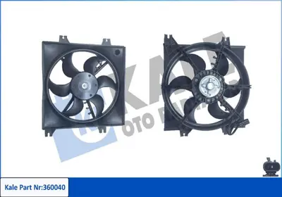 KALE 360040 Radyator Fan Komple Hyundaı Accent 1.3 1.5 2000-2005 