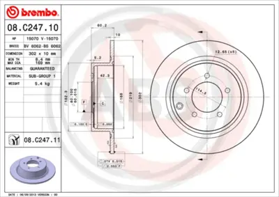 PSA 1611667880 Brake Dısc 1611667880 4615A193 4743999AB K04743999AA