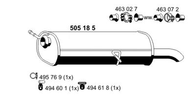 PSA 9805296480 Arka Egsoz Susturucu Dv6  1730H8 9805296480