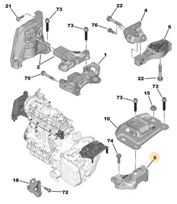 PSA 9807982480 Motor Kulağı  3645025 9807982480