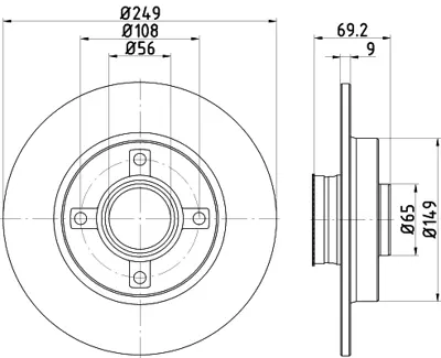 GM 3648487 Fren Diski Arka Tek Taraf 249mm.Crosslan 3648487 424932