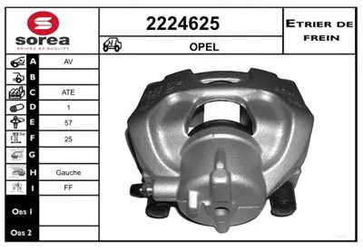 GM 93190822 Ön Kaliper S-D 5542455 77364225 735419201 93185745 93190822 542540 735350351 77363596 5542457 93172170