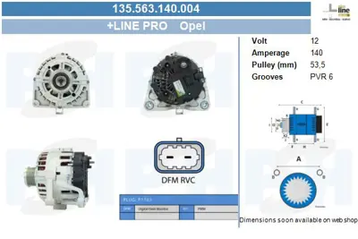 GM 95515959 Est Alternatör 1435647 1455494 1684713 1790385 2099447 6G9N10300ADA 6G9N10300ADB AG9T10300DA AV6N10300DB RE6G9N10300ADA