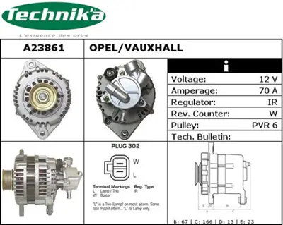 GM 95515973 Est Alternatör 1200262 1202262 1204180 13502595 13579667 13595629 95515973 96936135 1202343 1204157