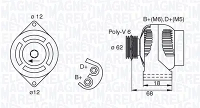 GM 95520875 Est Alternatör 6204188 13117341 1204436 9562209 95520875 93180102 93169258 93169032 6204294 73503235