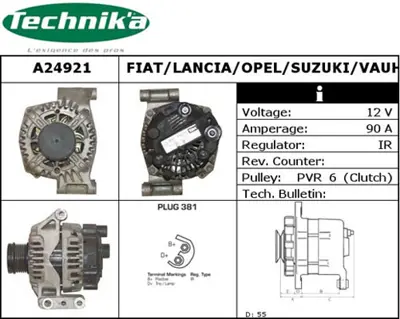 GM 95526474 Est Alternatör 5701E2 4708787 A2T17491 A003TA0291A A002T27691 71793520 71793473 71784313 71723042 71716666