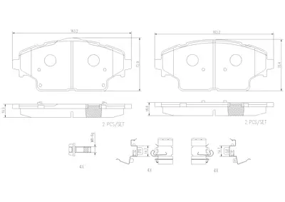 PSA 1638005680 4'Lü Ön Fren Balata Takımı 1638005680