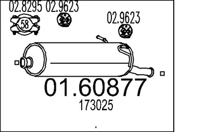 PSA 1730.25 Arka Susturucu 173025 1726TX 1726TY 1726VJ 1726WR 1726TC 1730T6 1726EN 1726EP 1726XH