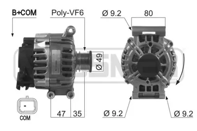 PSA 5702.J0 Est Alternatör 12317535096 12317535098 12317576513 12317576514 12317615484 12317619254 7535096 7576513 7576514 V75350968006