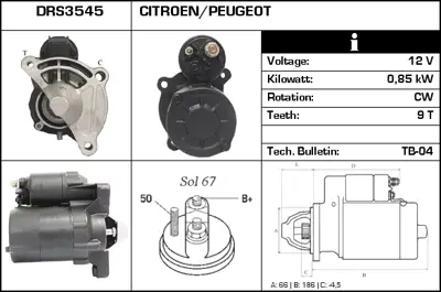 PSA 5802.CR Marş Motoru Est M0T45071 MB060580 MB060581 MT45071ZT 91660410100 91160410101 558098 580298 91536242 95155198