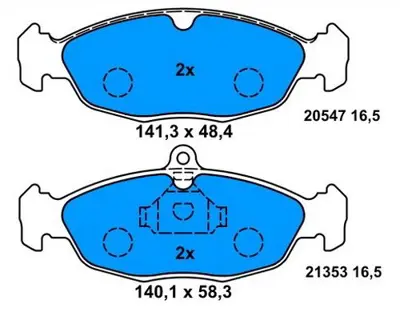 PROWALLE 1040 Fren Balatası Ön Astra F 91> Vectra A 88> Corsa A 82> Corsa B 93> Combo 93>01 Tıgra A 94> / Lanos 97> Nexıa 96> / Xj6 75> GDB1040