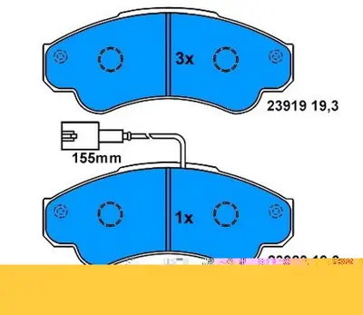 PROWALLE 1521 Fren Balatası Arka Ducato 94>02 / Boxer 94>02 / Jumper 94>02 GDB1521