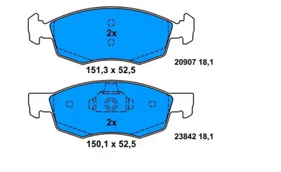 PROWALLE 1588 Fren Balatası Ön Doblo 01> 1.2 19d GDB1588